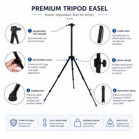 Adjustable Folding Floor Standing Easel