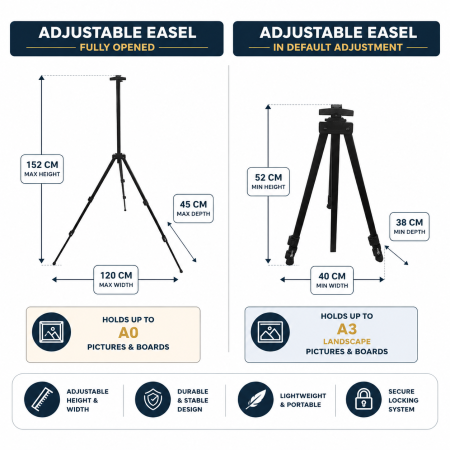Adjustable Folding Floor Standing Easel