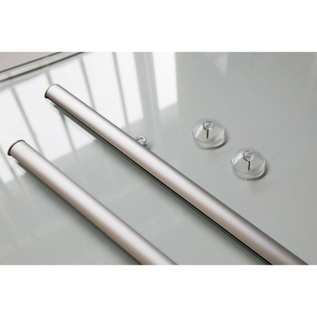Aluminium Poster Hanger Silver with Suction Cups | Window Display Sign Holder