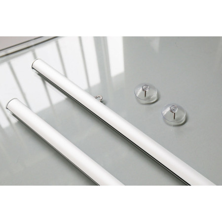 White Aluminium Poster Hanger Silver with Suction Cups | Window Display Sign Holder