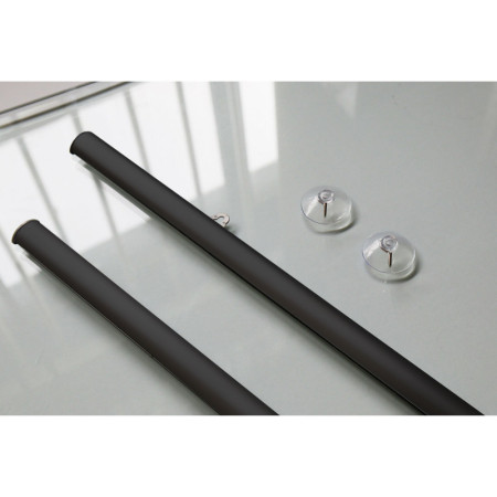 Black Aluminium Poster Hanger Silver with Suction Cups | Window Display Sign Holder