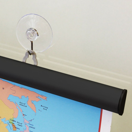 Black Aluminium Poster Hanger Silver with Suction Cups | Window Display Sign Holder