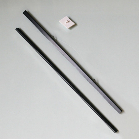 Black Window Poster Hanger with Self-Adhesive Hook | No Drill Display Solution