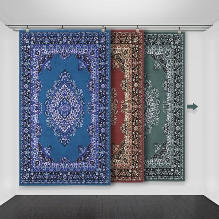 Rug Hanging System Ceiling Rail | Sliding Carpet Display Track 100kg