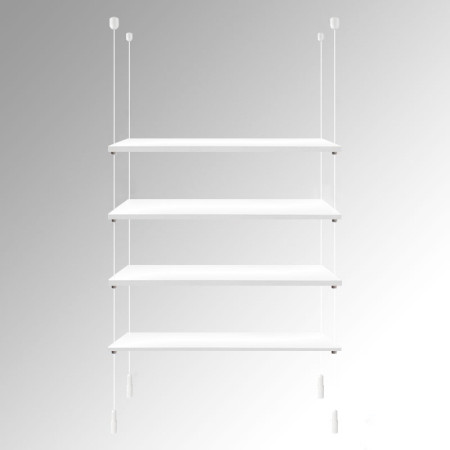 Suspended White Wooden Shelf (Ceiling to Floor) Cable Display Kit