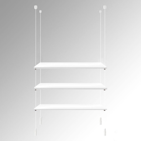 Suspended White Wooden Shelf (Ceiling to Floor) Cable Display Kit