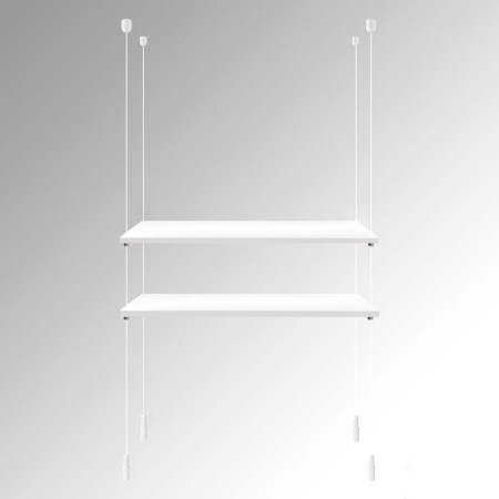 Suspended White Wooden Shelf (Ceiling to Floor) Cable Display Kit