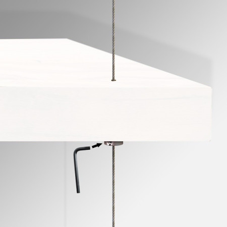 Suspended White Wooden Shelf (Ceiling to Floor) Cable Display Kit