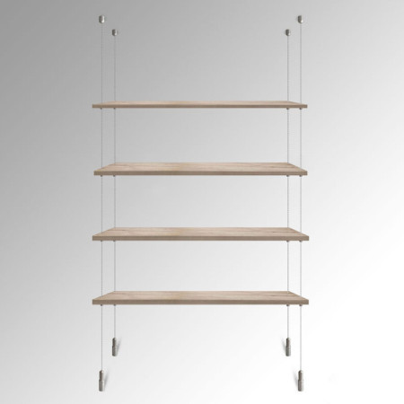 Wooden Embossed Oak Shelf Suspended Cable Display Kit (Ceiling to Floor)