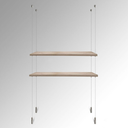 Wooden Embossed Oak Shelf Suspended Cable Display Kit (Ceiling to Floor)
