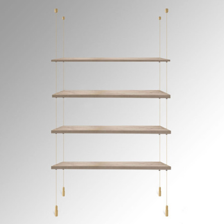 Wooden Embossed Oak Shelf Suspended Cable Display Kit (Ceiling to Floor)