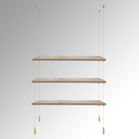 Wooden Embossed Oak Shelf Suspended Cable Display Kit (Ceiling to Floor)