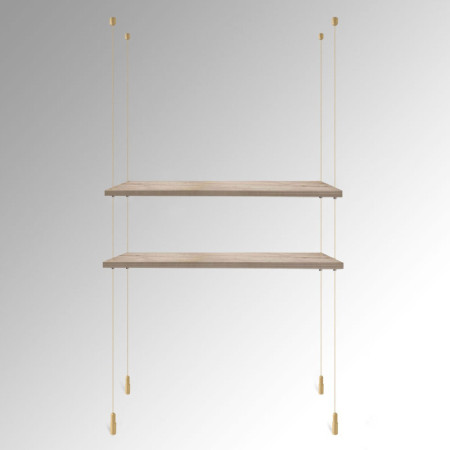 Wooden Embossed Oak Shelf Suspended Cable Display Kit (Ceiling to Floor)