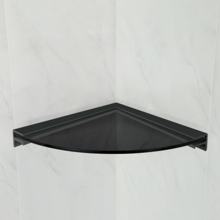 Corner Curved Glass Shelf (Black) | Impsuk
