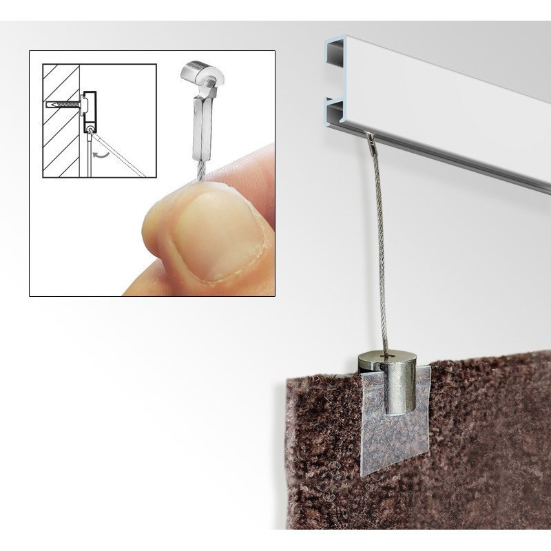 Rug Hanging Cable Kit with Clip-Rail | Impsuk
