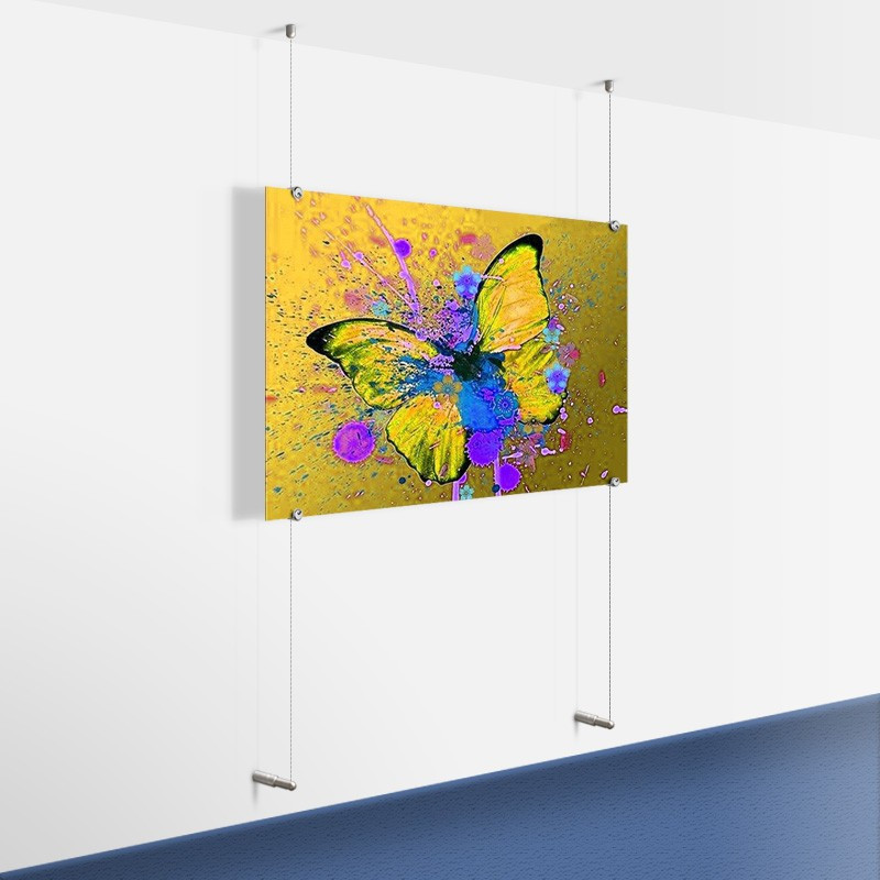 Ceiling-to-Wall' Metal/Poster Hanging Art Display Kit
