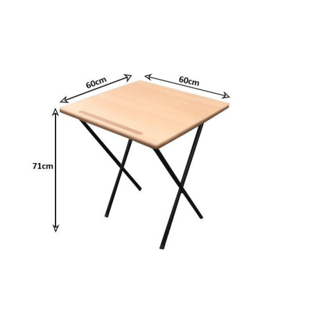 Folding Table with Black Fabric Chair Set