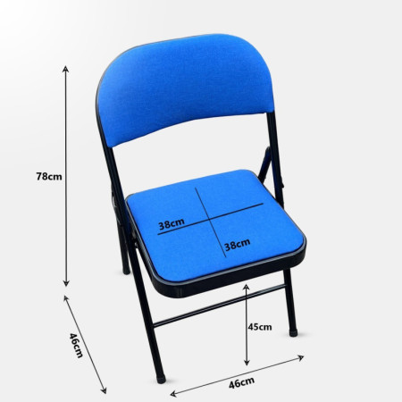 Blue Folding Chair (Fabric Padded) | IMPSUK
