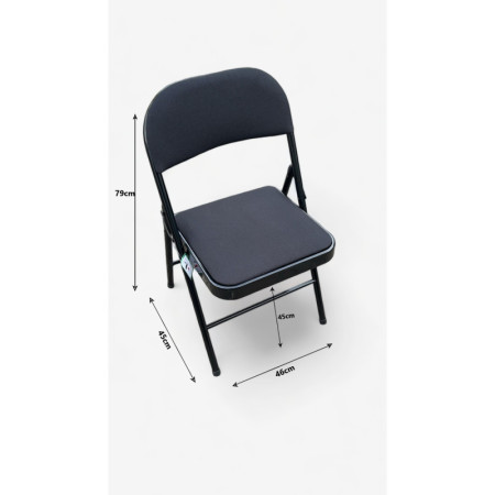 Black Folding Chair (Fabric Padded) | Impsuk