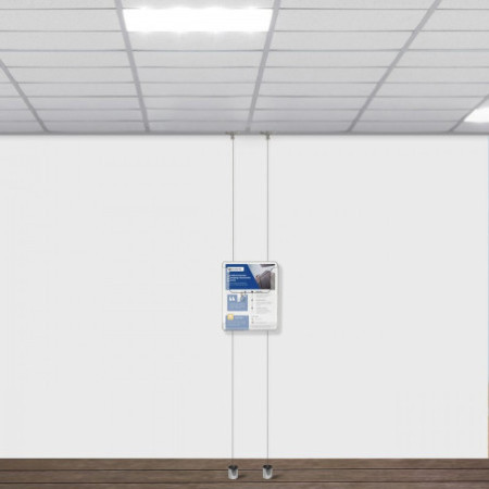 Suspended Twist Ceiling to Floor Brochure Holder Display Kit