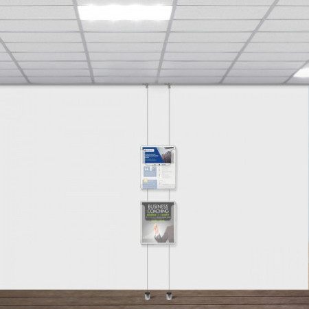 Suspended Twist Ceiling to Floor Brochure Holder Display Kit