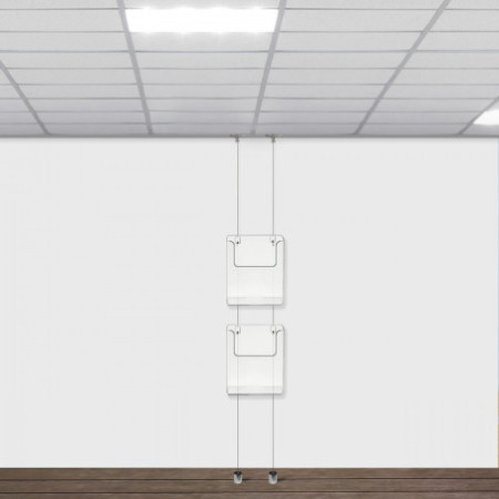 Suspended Twist Ceiling to Floor Brochure Holder Display Kit