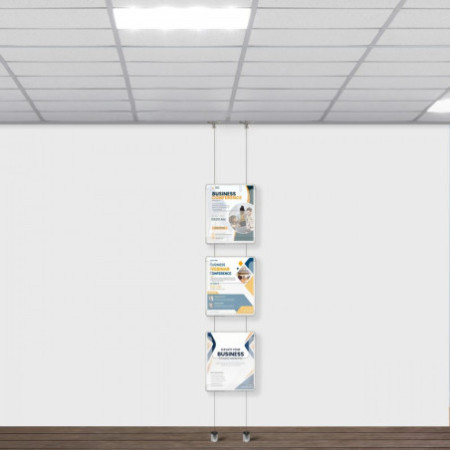 Suspended Twist Ceiling to Floor Brochure Holder Display Kit