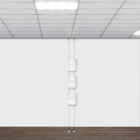 Suspended Twist Ceiling to Floor Brochure Holder Display Kit