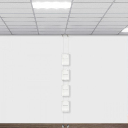 Suspended Twist Ceiling to Floor Brochure Holder Display Kit
