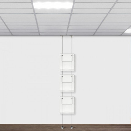 Suspended Twist Ceiling to Floor Brochure Holder Display Kit