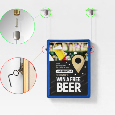 Double-Sided Ceiling Cable Poster Display Kit