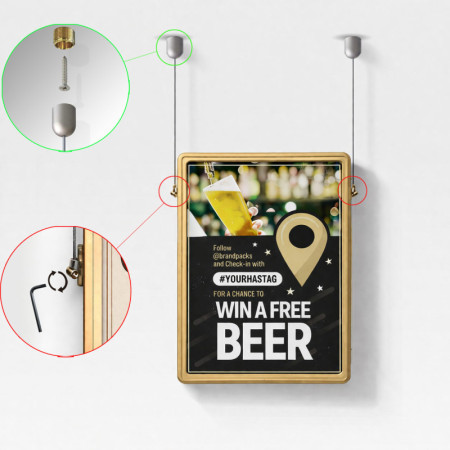 Double-Sided Ceiling Cable Poster Display Kit