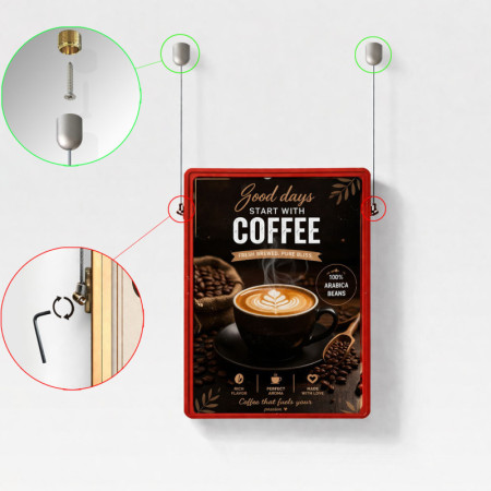 Double-Sided Ceiling Cable Poster Display Kit