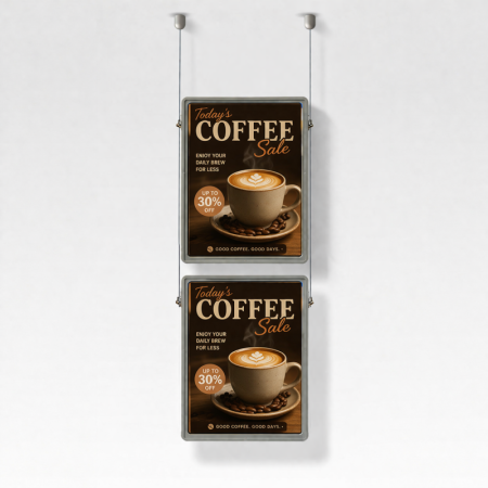 Double-Sided Ceiling Cable Poster Display Kit