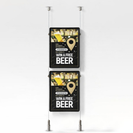Double-Sided Ceiling to Floor Cable Poster Display Kit