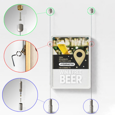 Double-Sided Ceiling to Floor Cable Poster Display Kit