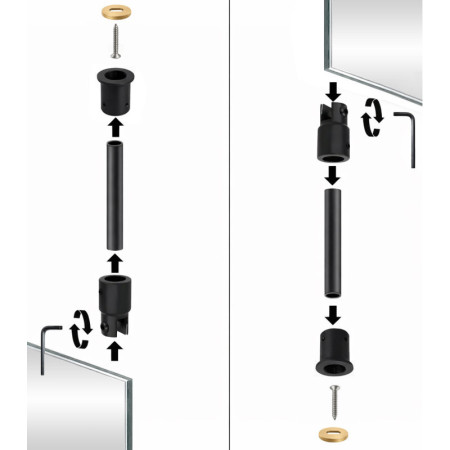 Frameless Mirror Hanging System Kit (NO MIRROR)