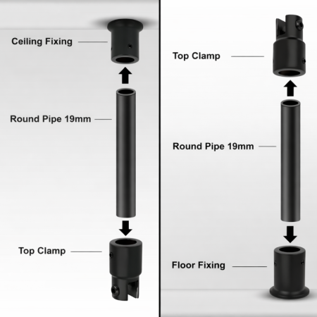 Frameless Mirror Hanging System Kit (NO MIRROR)