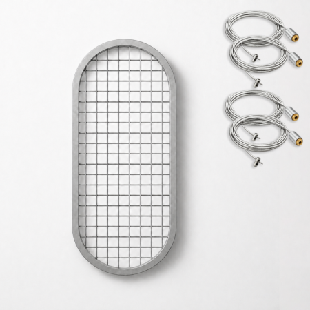 Oval Mesh Grid Ceiling Mounted Metal Display Panel