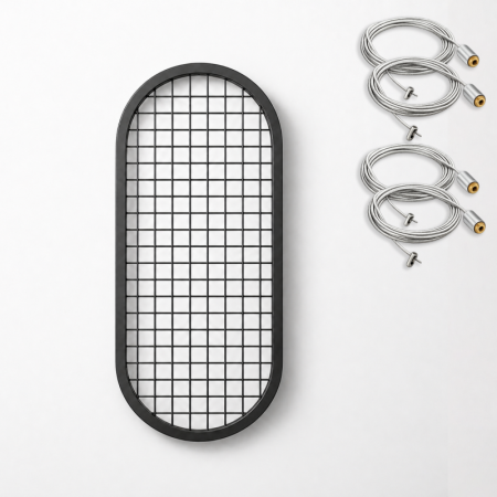 Oval Mesh Grid Ceiling Mounted Metal Display Panel