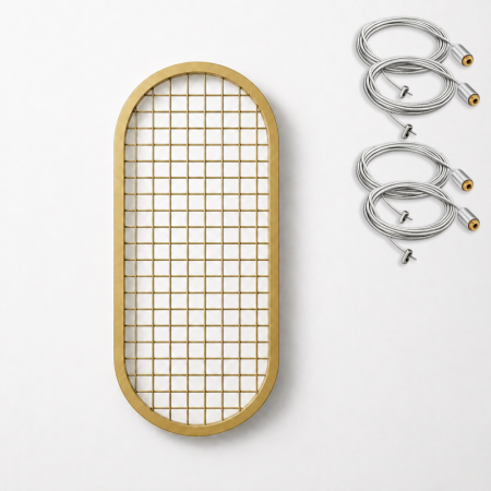 Oval Mesh Grid Ceiling Mounted Metal Display Panel