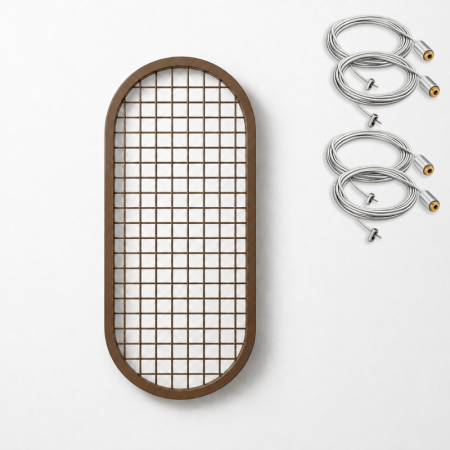 Oval Mesh Grid Ceiling Mounted Metal Display Panel