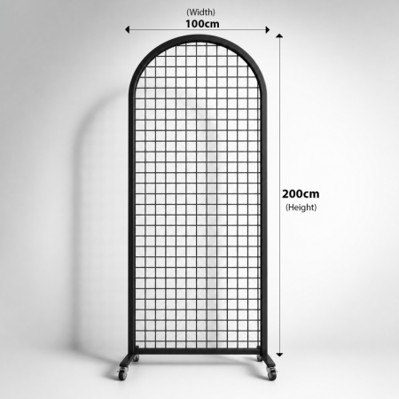 Arch Mesh Display Panel on Castors