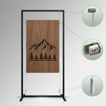 Free-Standing Suspended Board Display Stand (No Acrylic/Board Included)