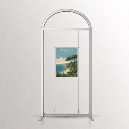 Arch Display Panel with Suspended Acrylic Poster Holder A2 Portrait Landscape