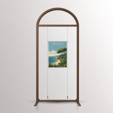 Arch Display Panel with Suspended Acrylic Poster Holder A2 Portrait Landscape