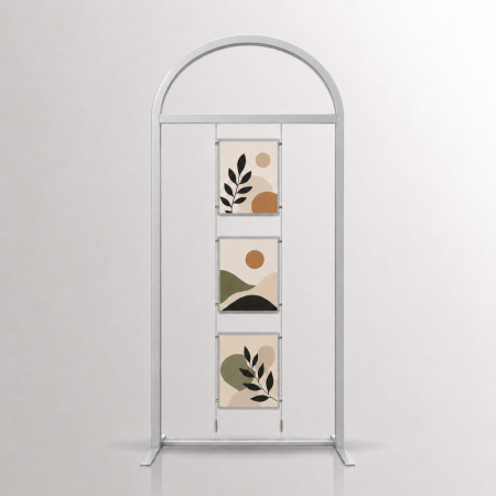 Arch Display Panel with Suspended Acrylic Poster Holder A3 Portrait Landscape