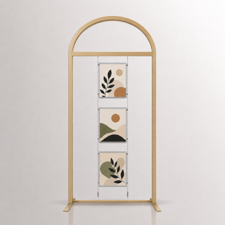 Arch Display Panel with Suspended Acrylic Poster Holder A3 Portrait Landscape