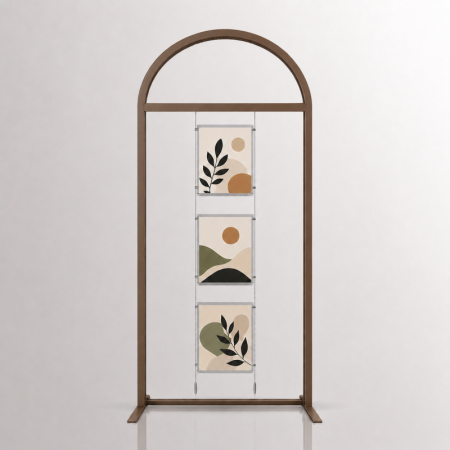 Arch Display Panel with Suspended Acrylic Poster Holder A3 Portrait Landscape