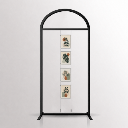 Arch Display Panel with Suspended Acrylic Poster Holder A4 Portrait Landscape
